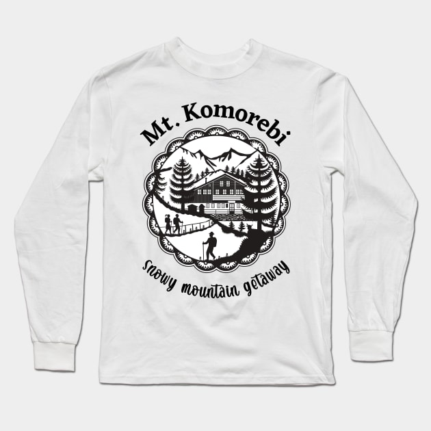 Mt. Komorbi - Snowy Mountain Getaway Long Sleeve T-Shirt by Slightly Unhinged